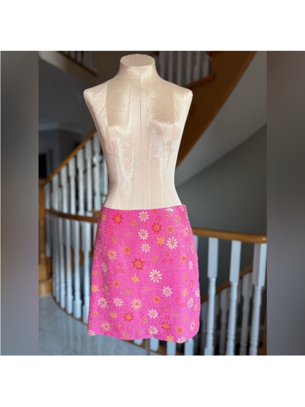 NWT FARM RIO x Anthropologie Sequin Floral Pink Skirt - S - Picture 5 of 6